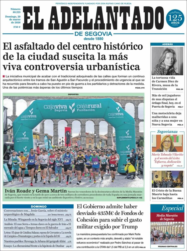 Portada de El Adelantado de Segovia (Espa&ntilde;a)