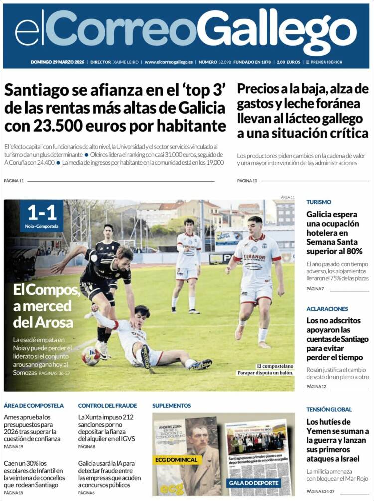 Portada de El Correo Gallego (Spain)