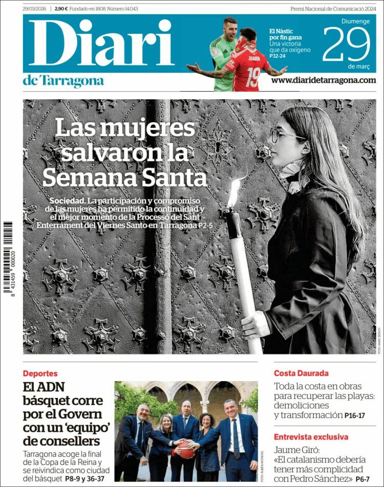 Portada de Diari de Tarragona (Espa&ntilde;a)