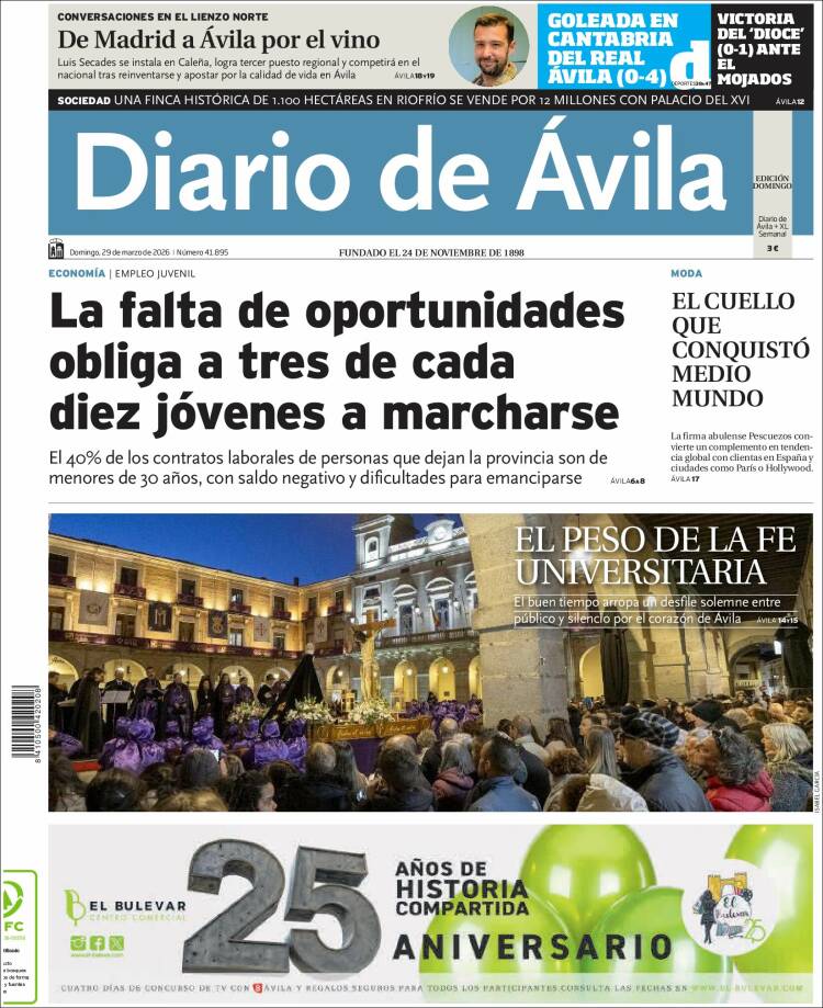 Portada de Diario de Ávila (Espa&ntilde;a)