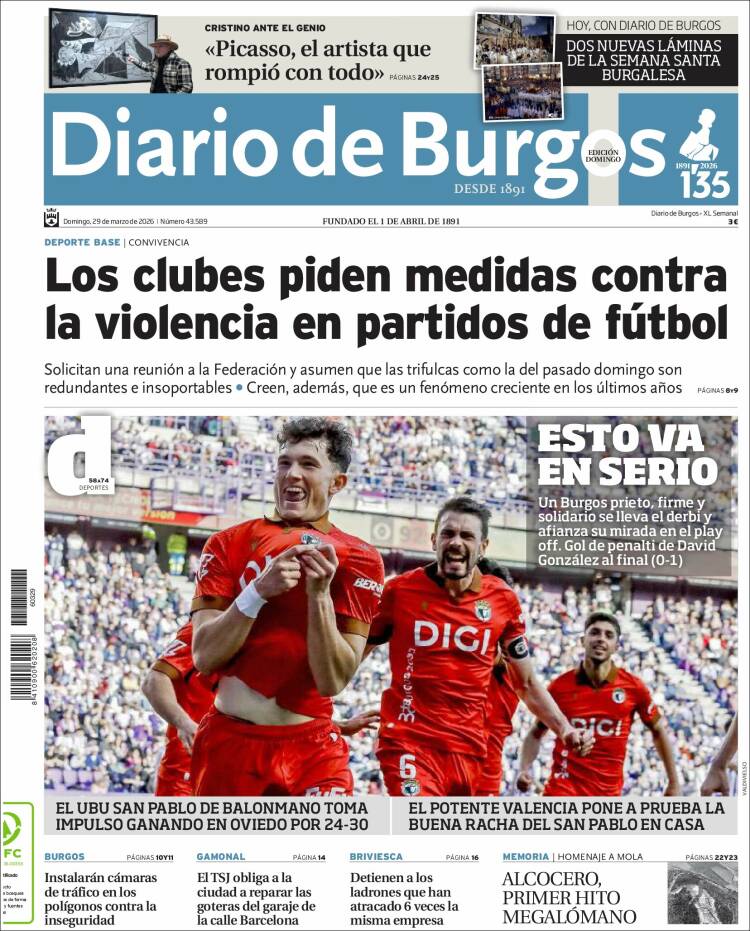 Portada de Diario de Burgos (Espa&ntilde;a)