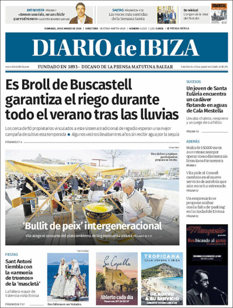 Portada de Diario de Ibiza (Espa&ntilde;a)