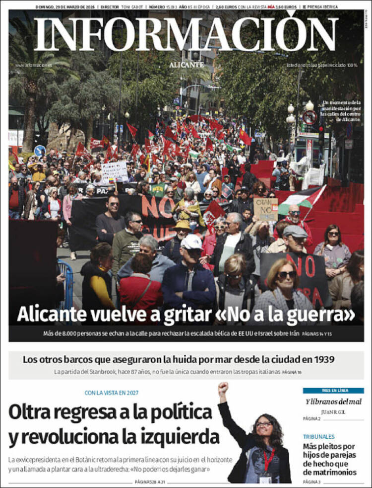 Portada de Diario Información (Espa&ntilde;a)