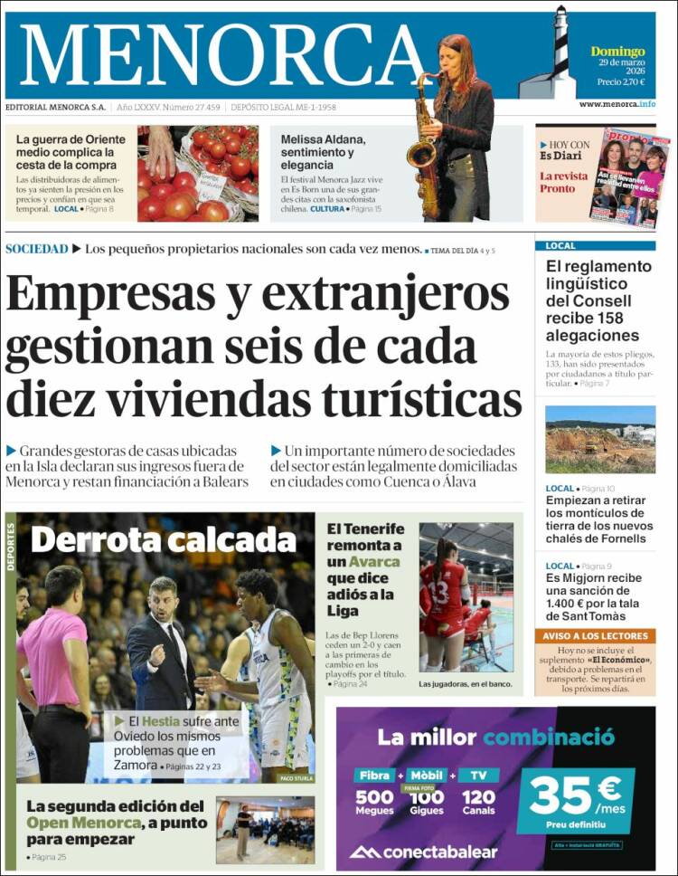 Portada de Menorca - Diario Insular (Spain)