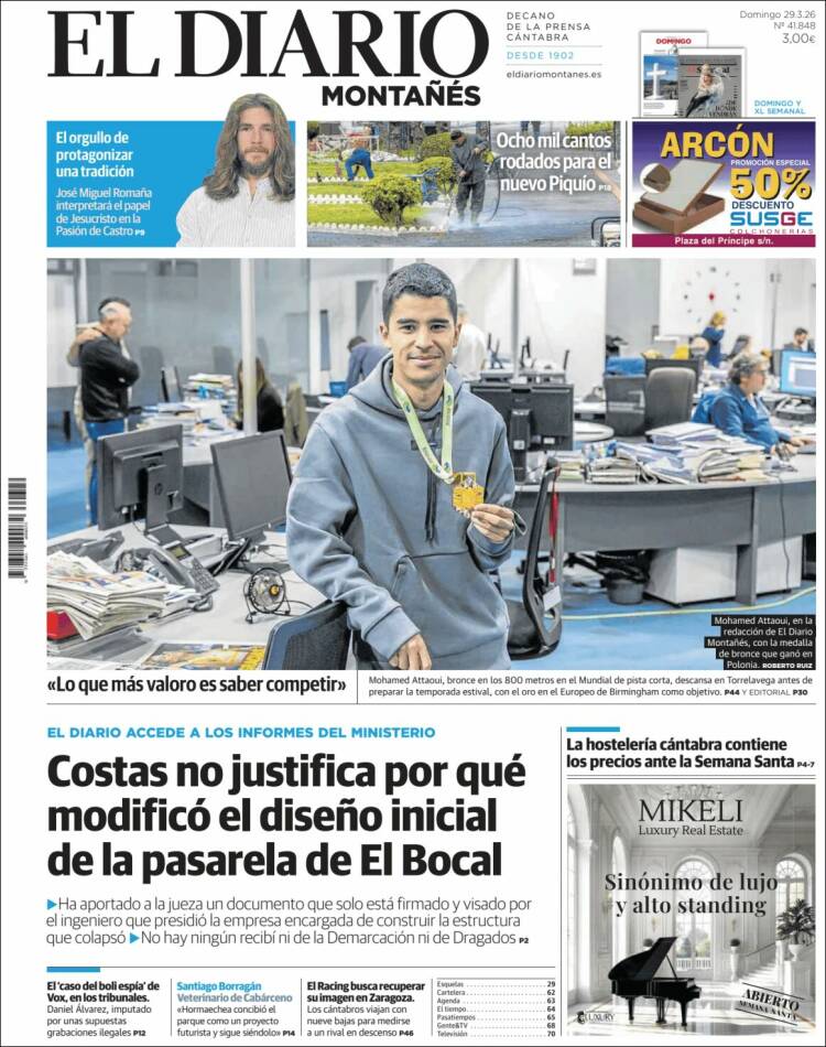 Portada de El Diario Montañés (Espa&ntilde;a)