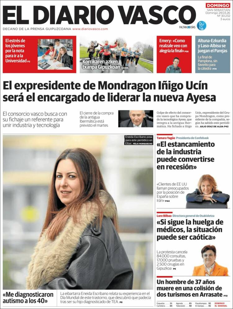 Portada de Diario Vasco (Espa&ntilde;a)