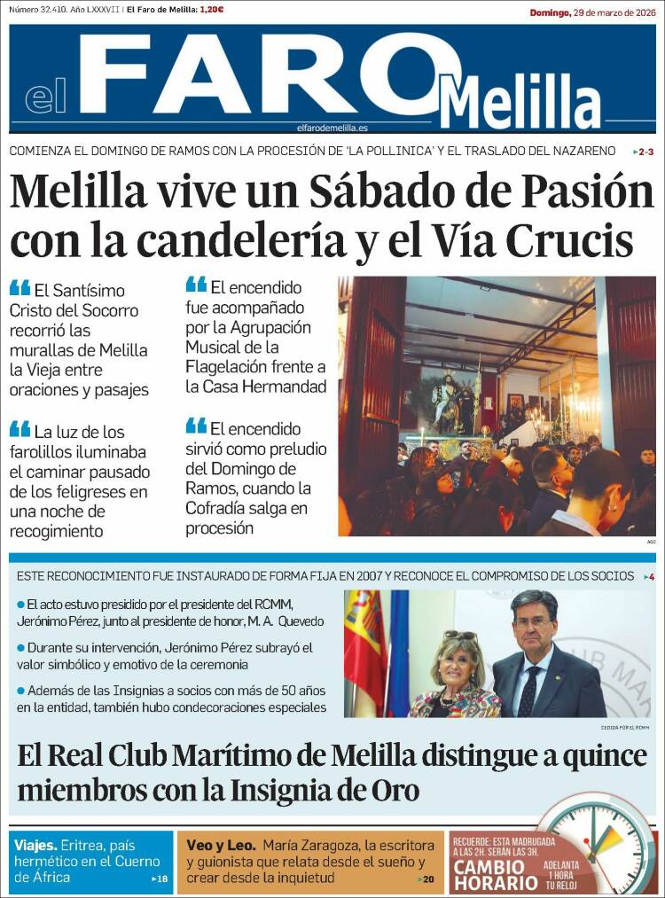 Portada de El Faro de Melilla (Espa&ntilde;a)