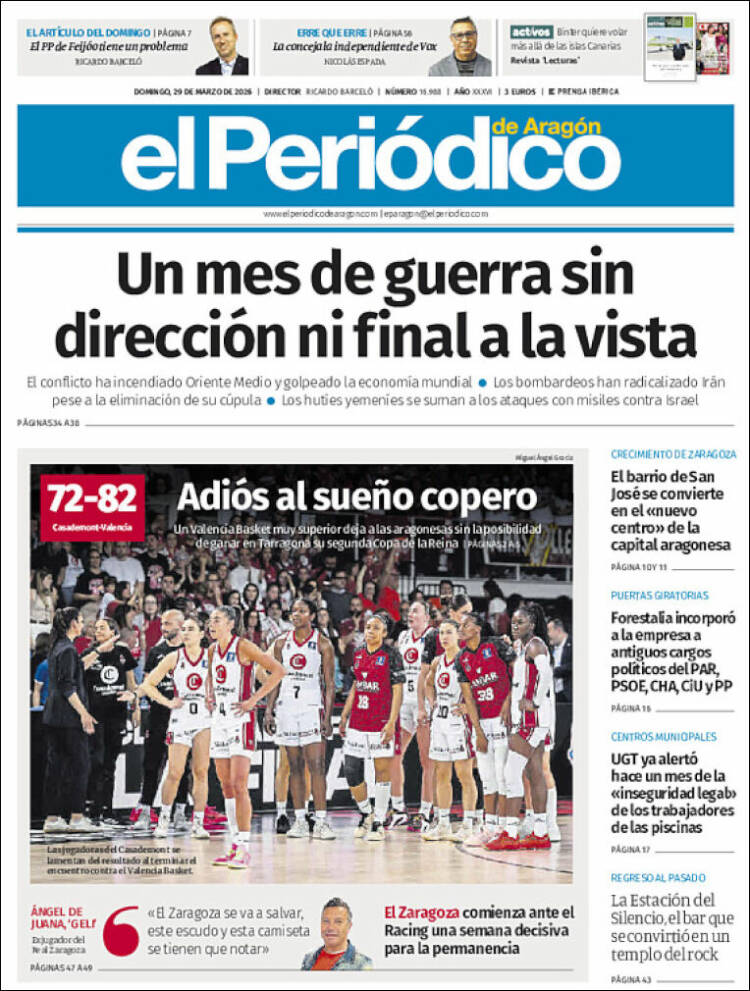 Portada de El Periódico de Aragón (Espa&ntilde;a)