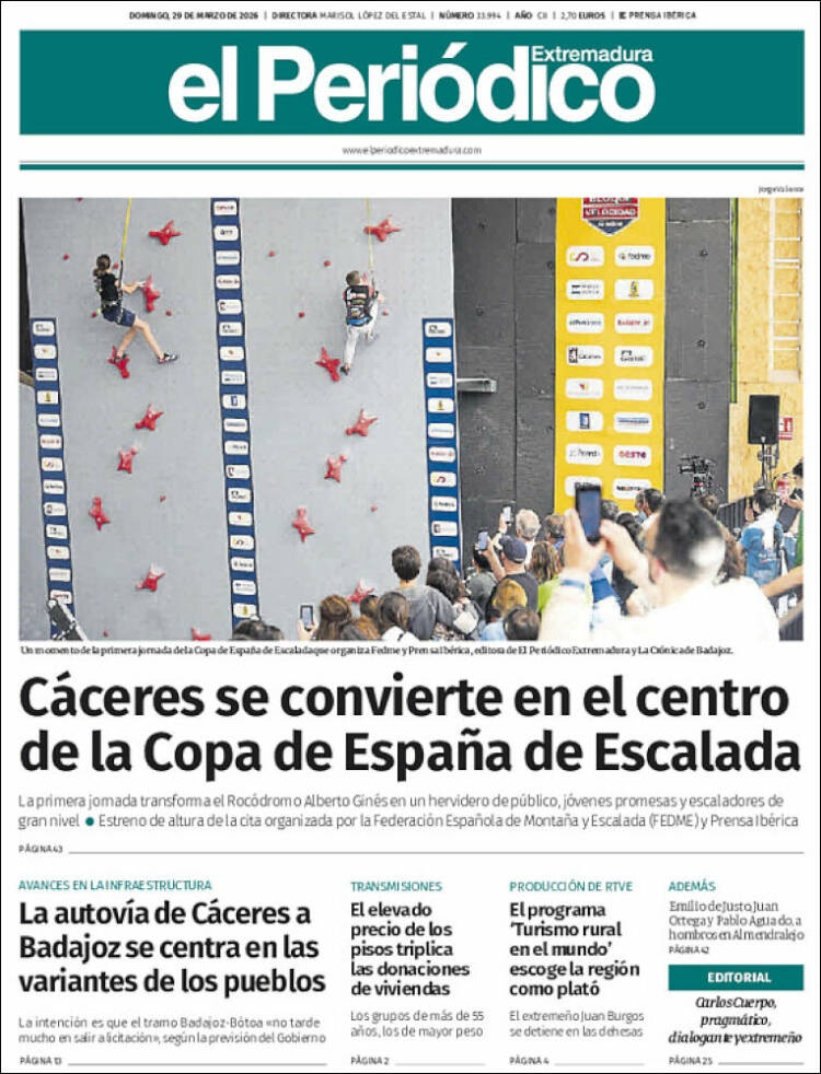 Portada de El Periódico de Extremadura (Espa&ntilde;a)