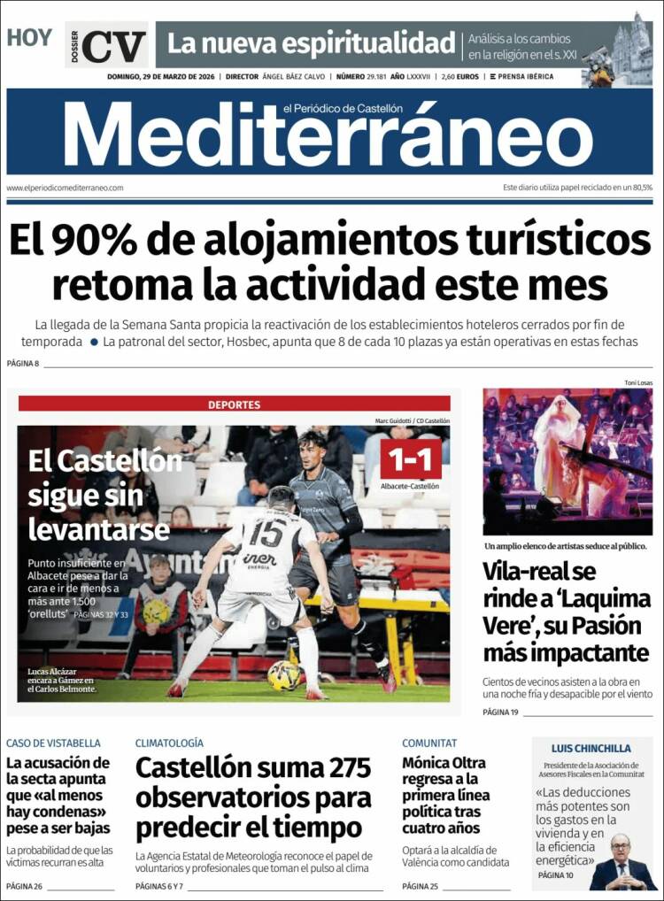 Portada de El Periódico Mediterraneo (Espa&ntilde;a)