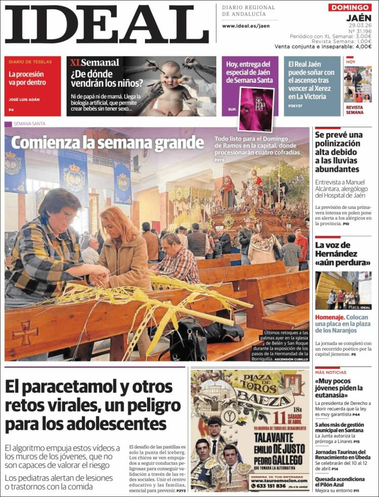 Portada de El Ideal de Jaén (Espa&ntilde;a)