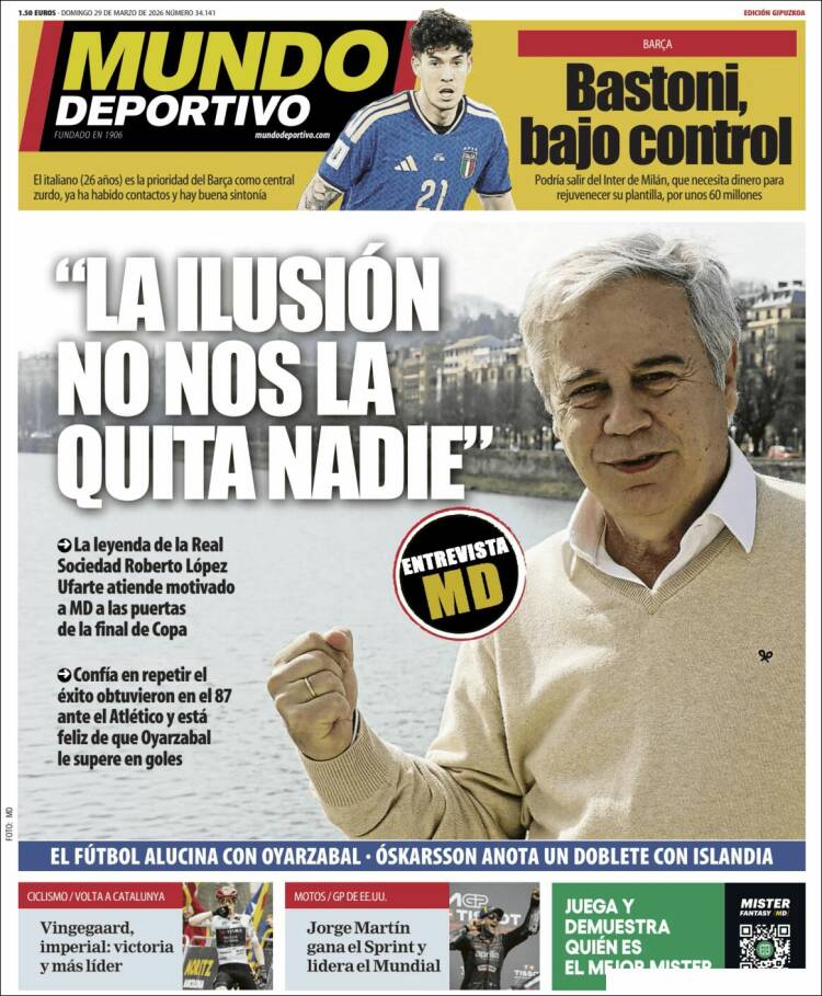 Portada de Mundo Deportivo Gipuzkoa (Espa&ntilde;a)