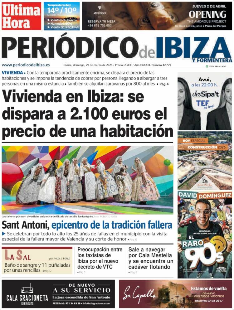 Portada de Periódico de Ibiza (Espa&ntilde;a)