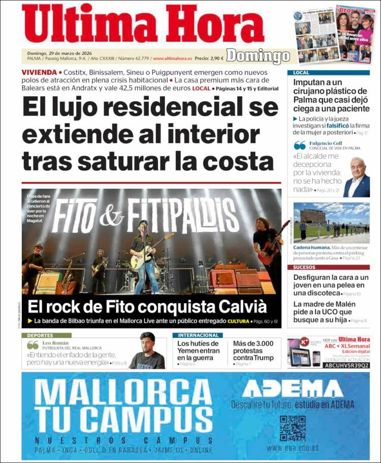 Portada de Última Hora (Espa&ntilde;a)