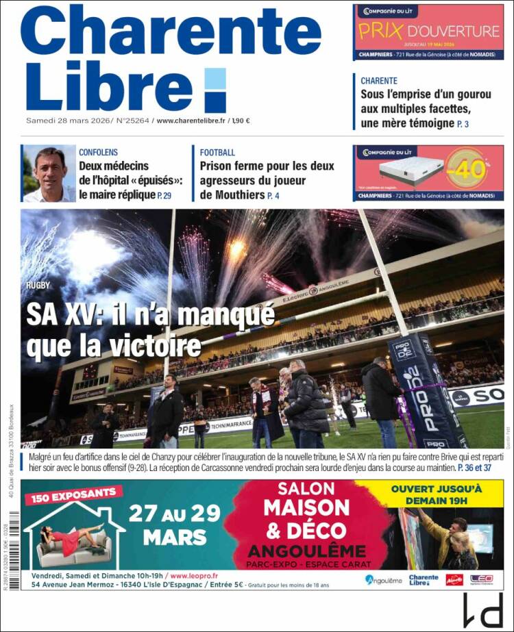 Portada de Charente Libre (Francia)