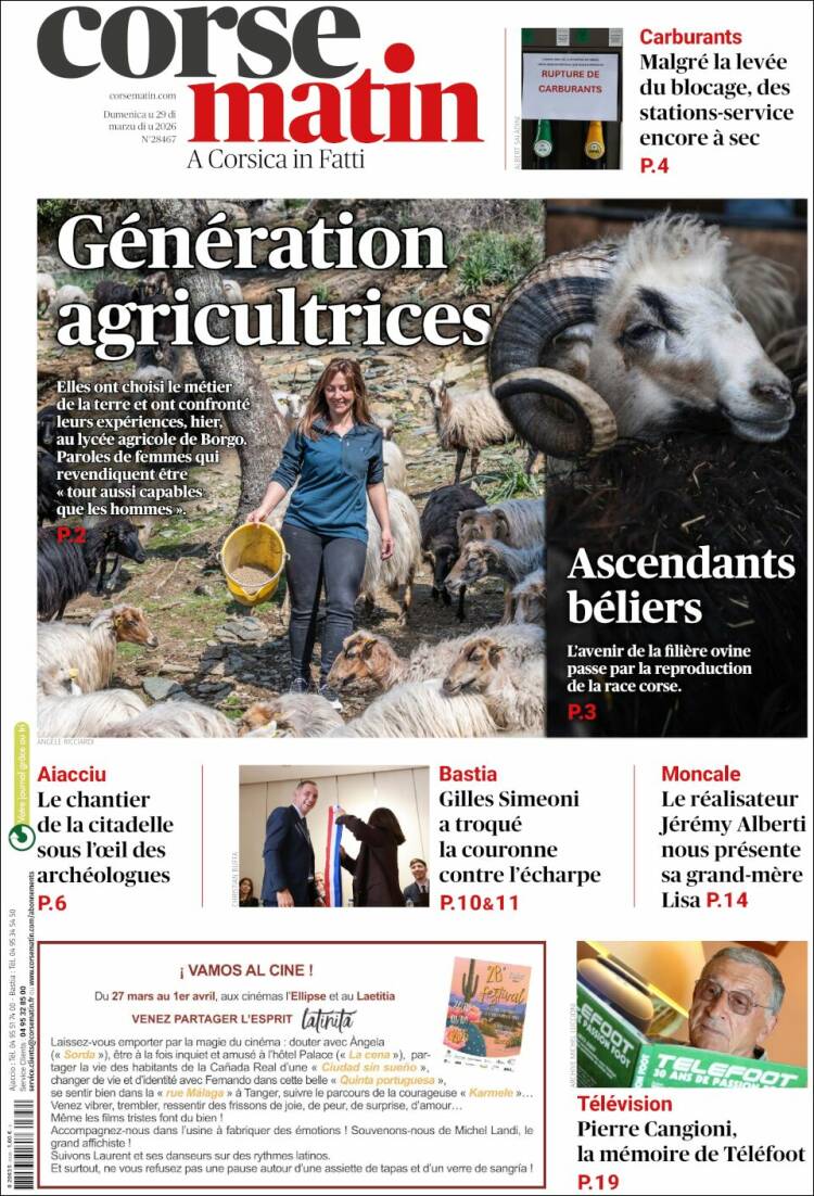 Portada de Corse-Matin (France)