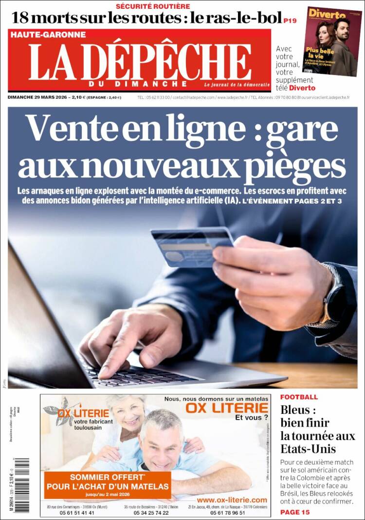 Portada de La Dépêche du Midi (Francia)