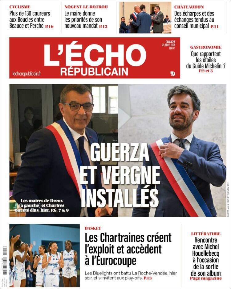 Portada de L'Echo Républicain (Francia)