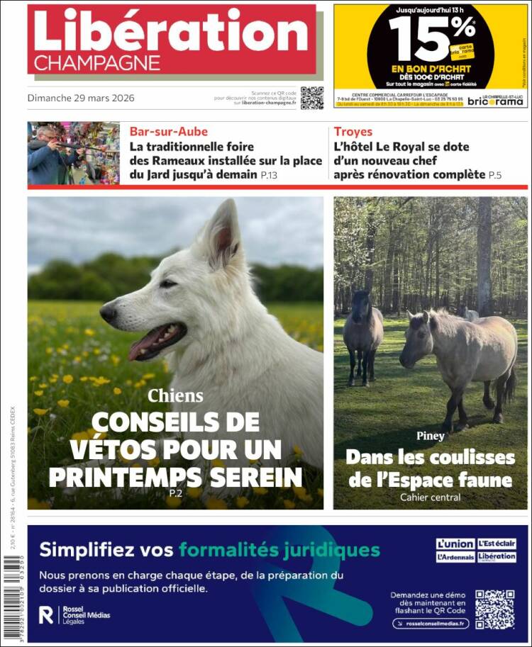 Portada de Libération Champagne (Francia)