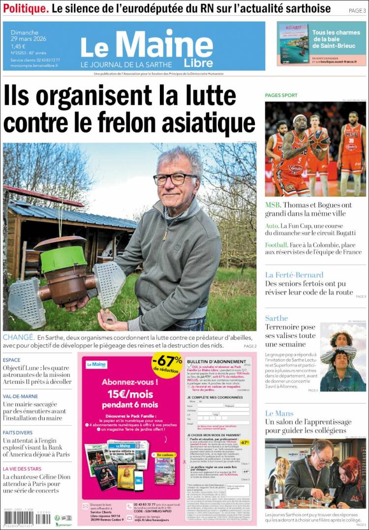 Portada de Le Maine Libre (Francia)