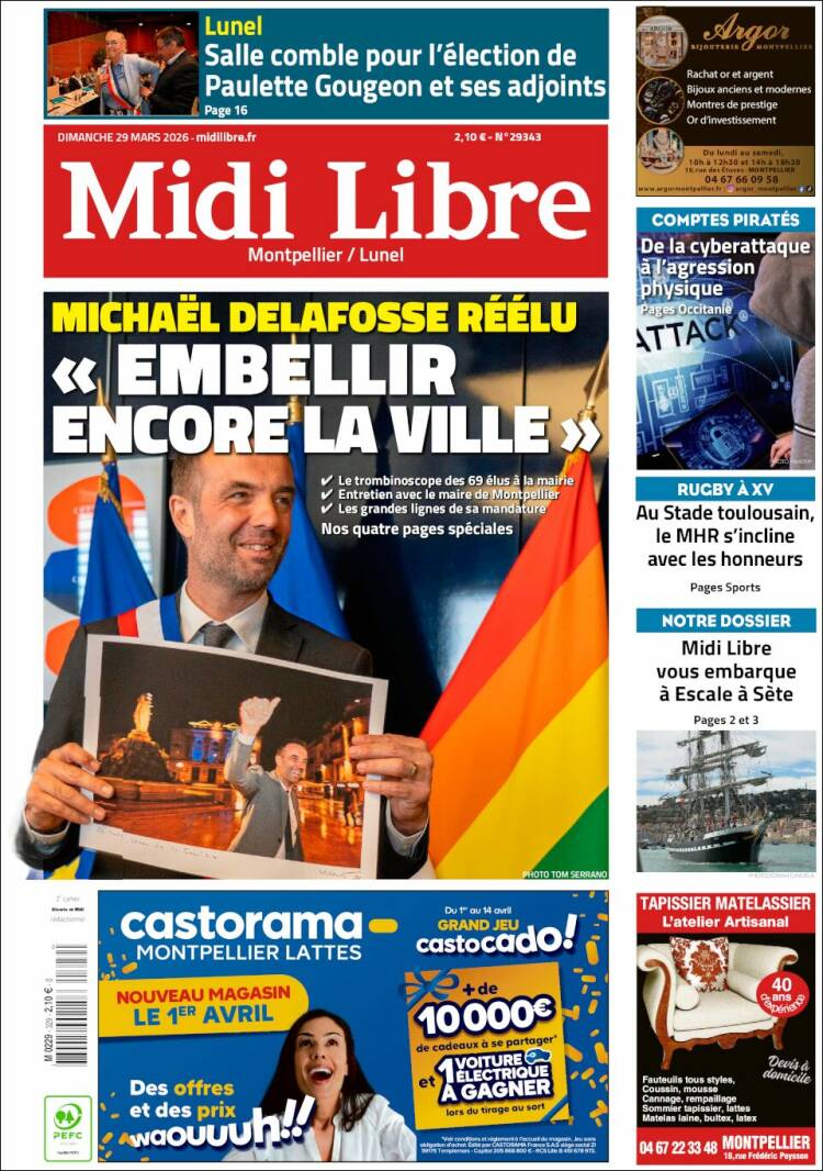 Portada de Midi Libre (Francia)