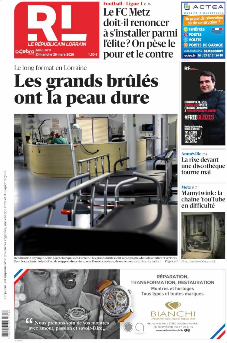 Portada de Le Republicain Lorrain (France)