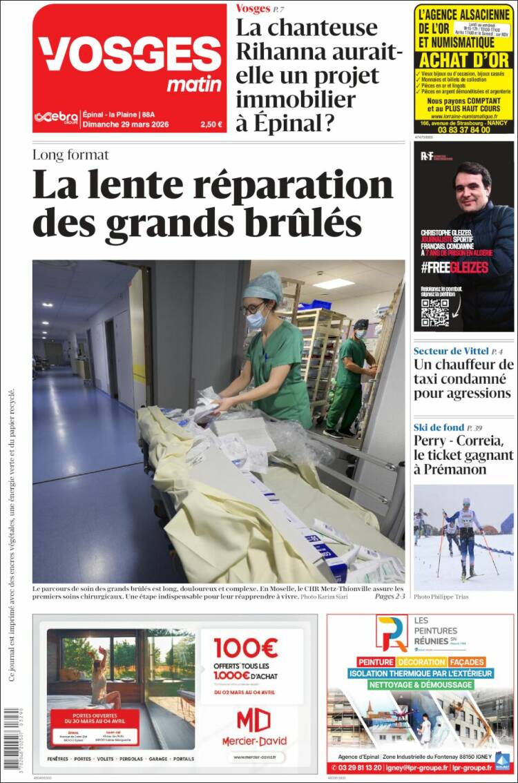 Portada de Vosges Matin (Francia)