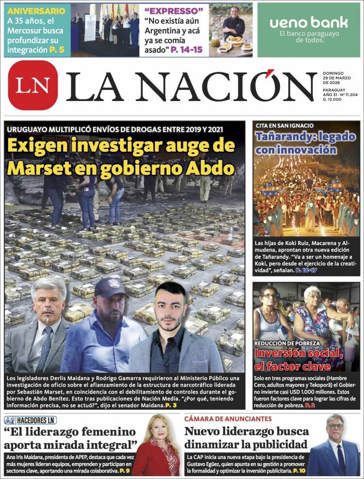 Portada de La Nación (Paraguay)