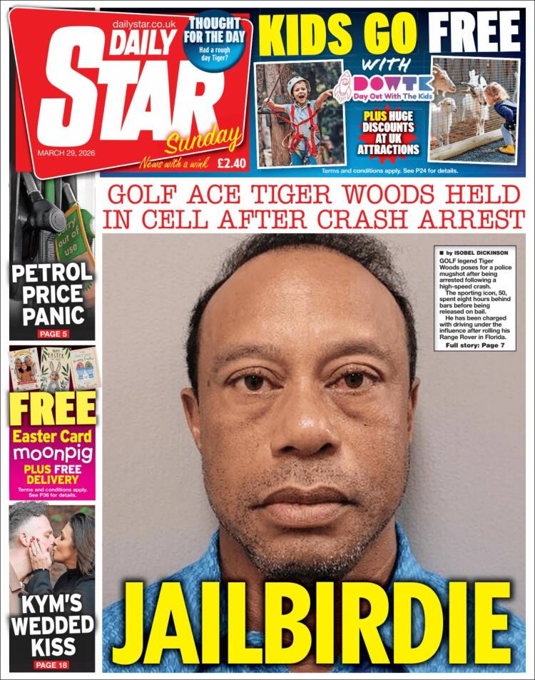 Portada de Daily Star (Reino Unido)