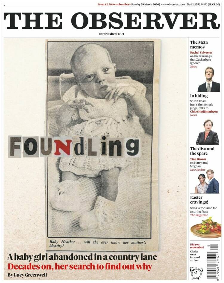 Portada de The Observer (United Kingdom)