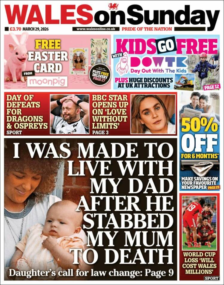 Portada de Western Mail (Reino Unido)