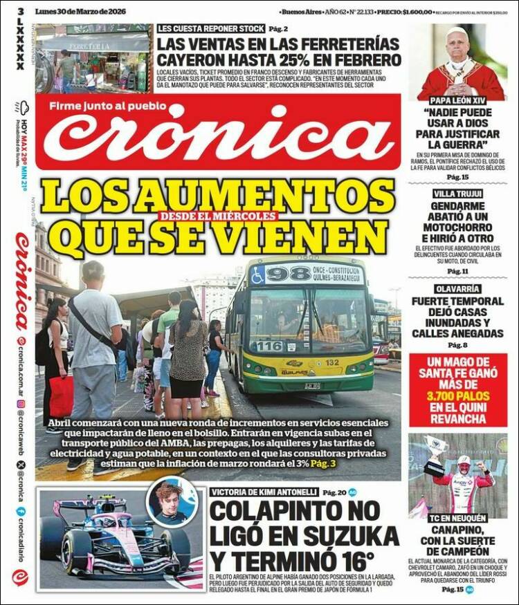 Portada de La Voz del Chaco (Argentina)