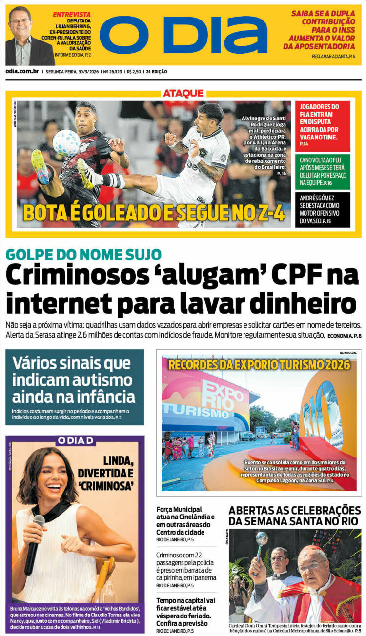 Portada de O Dia (Br&eacute;sil)