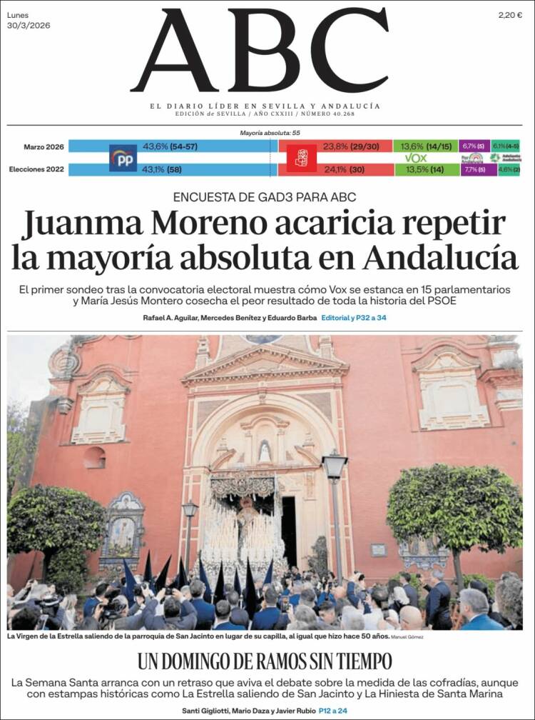 Portada de ABC - Sevilla (Espa&ntilde;a)