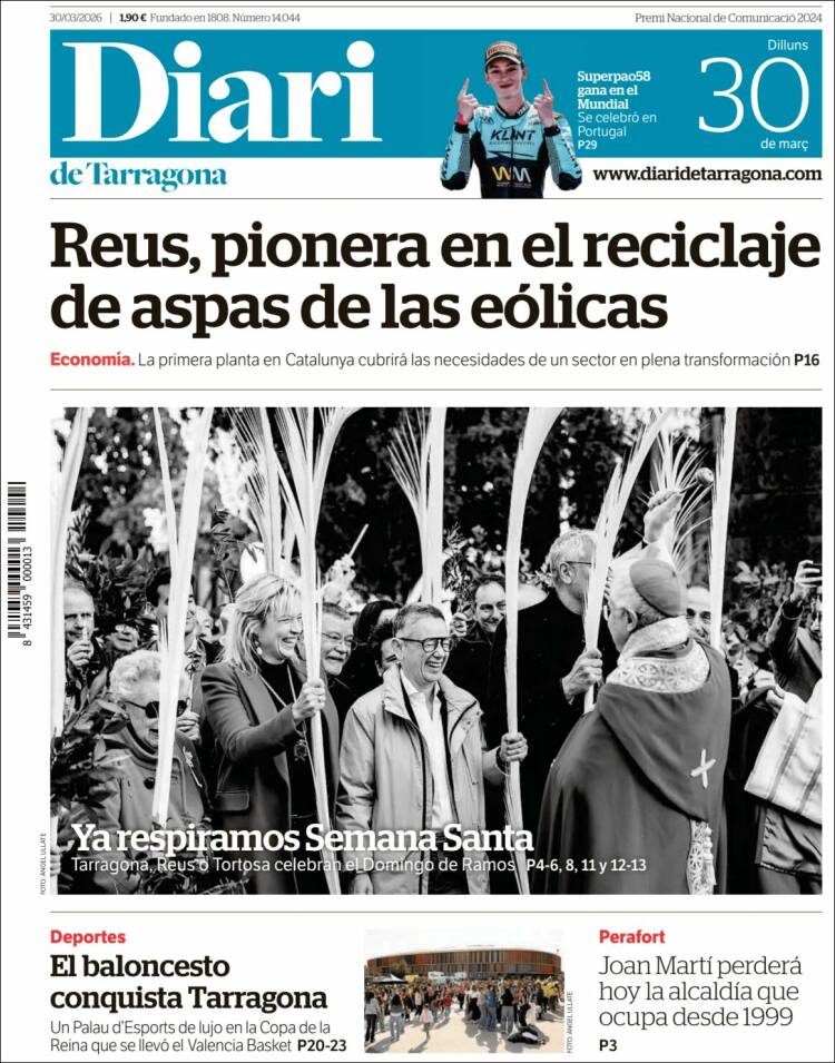 Portada de Diari de Tarragona (Espa&ntilde;a)