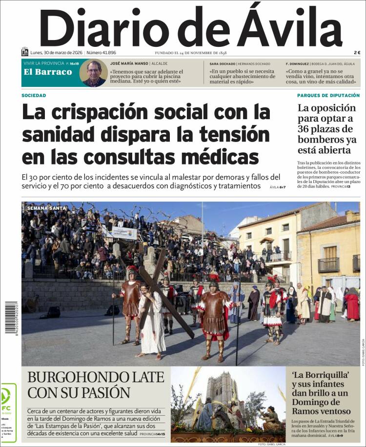Portada de Diario de Ávila (Espa&ntilde;a)