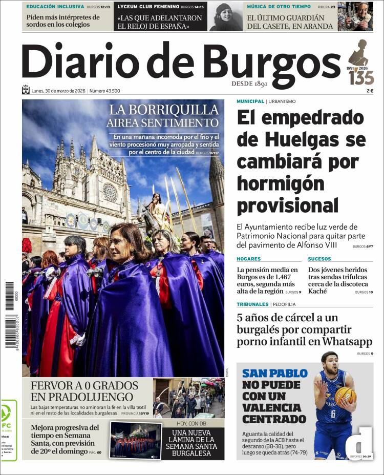 Portada de Diario de Burgos (Espa&ntilde;a)