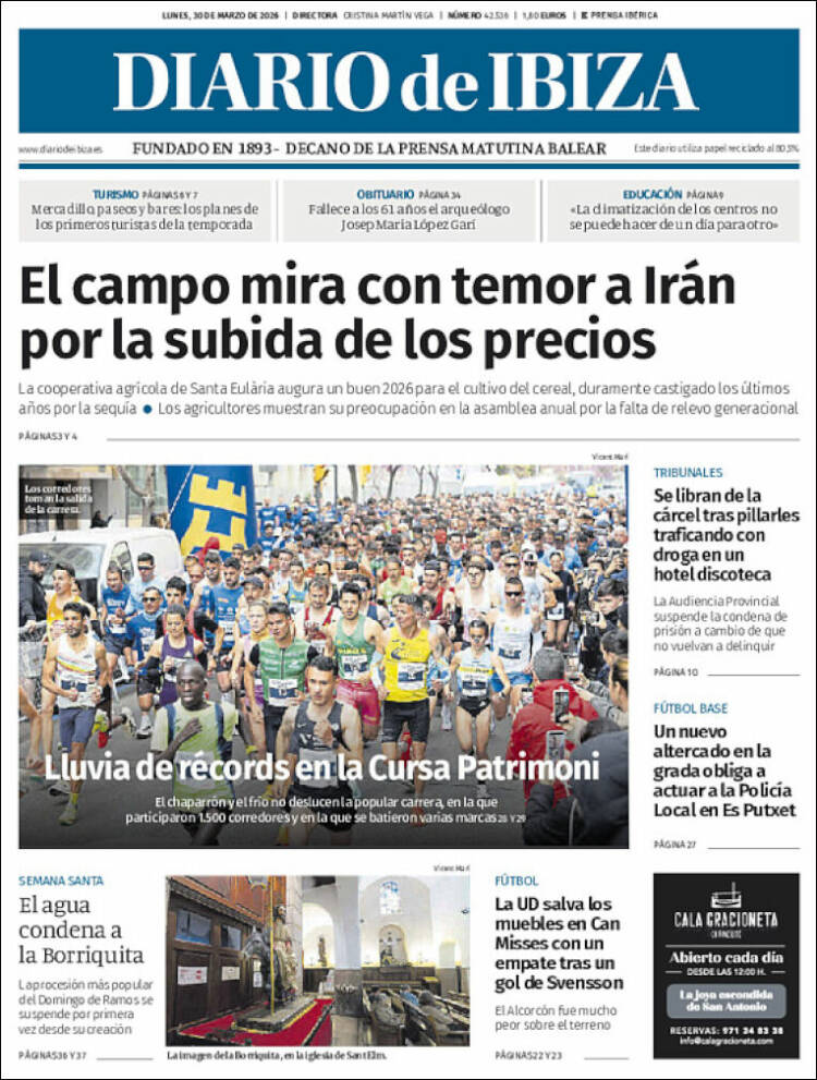 Portada de Diario de Ibiza (Espa&ntilde;a)