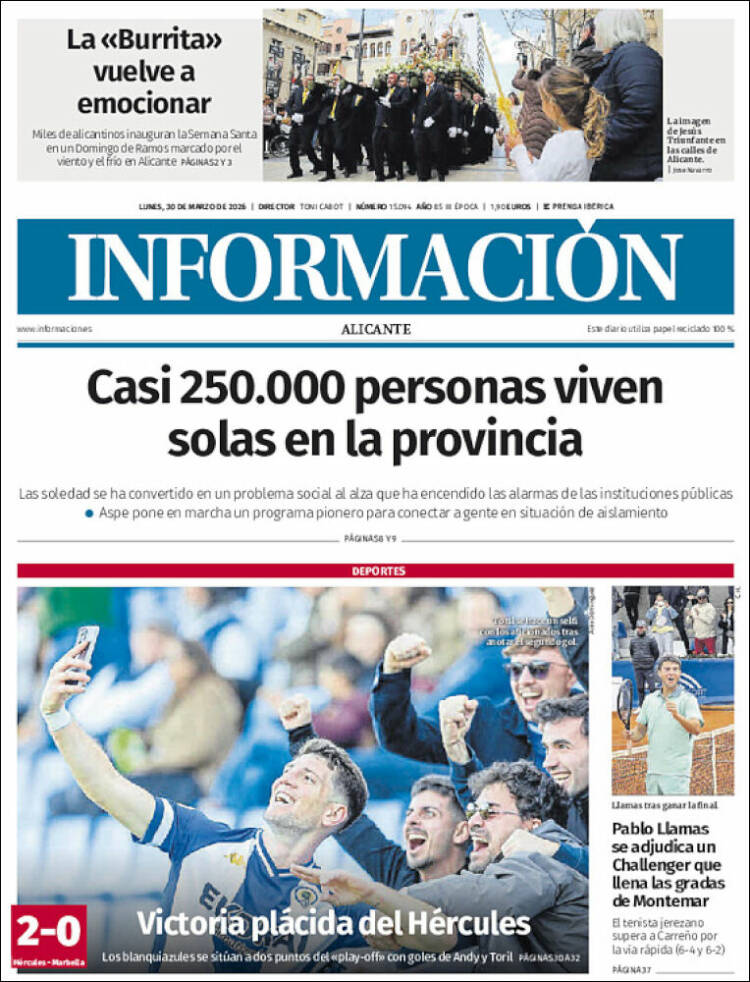 Portada de Diario Información (Espa&ntilde;a)