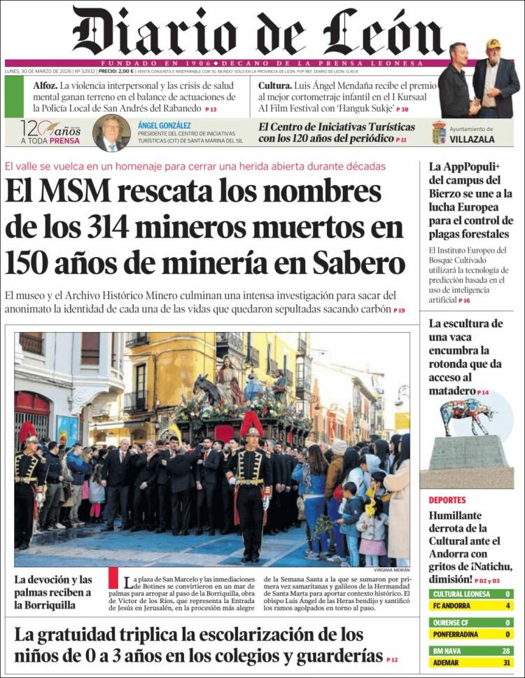Portada de Diario de León (Spain)
