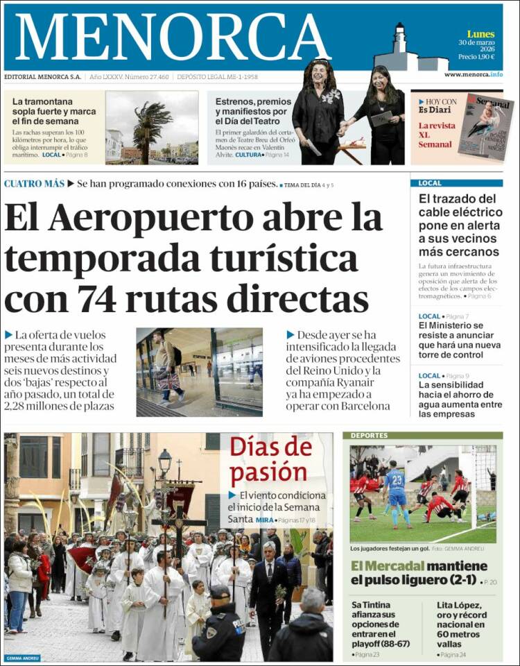 Portada de Menorca - Diario Insular (Spain)