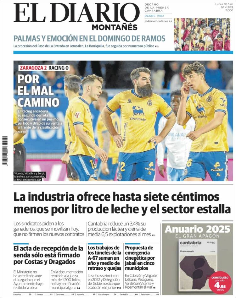 Portada de El Diario Montañés (Espa&ntilde;a)