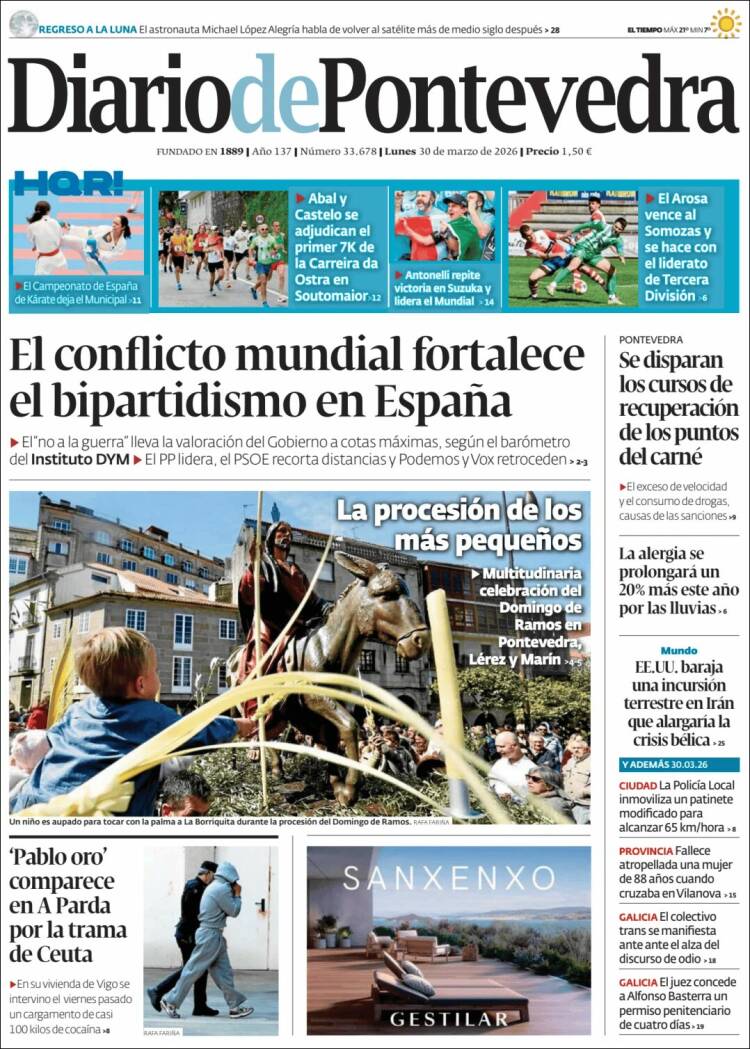 Portada de Diario de Pontevedra (Espa&ntilde;a)