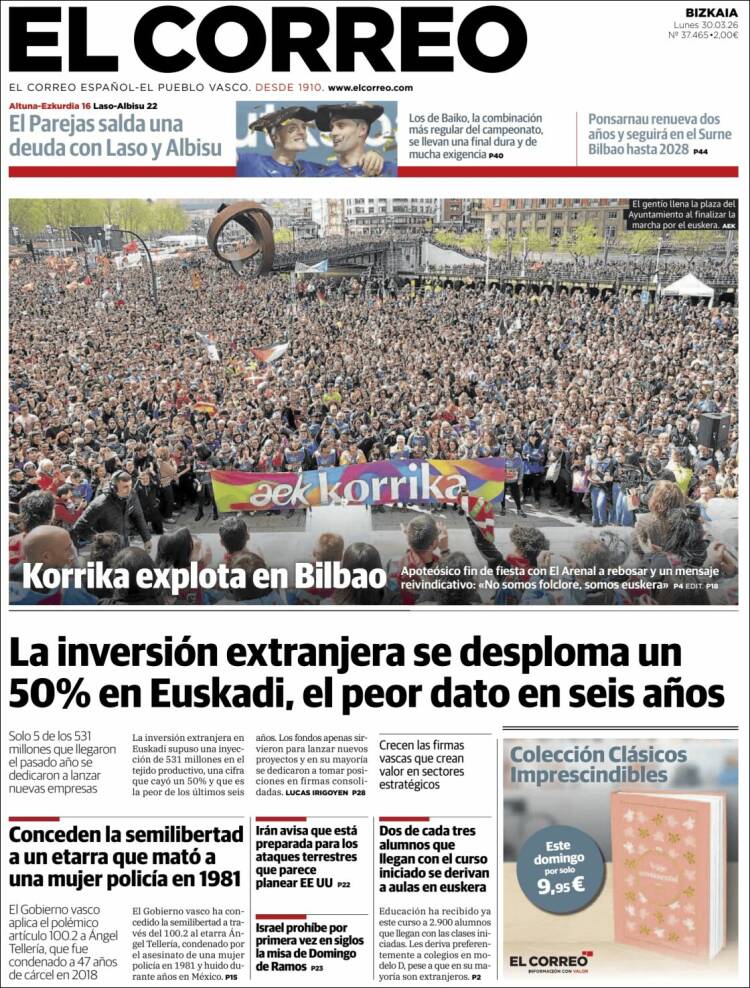 Portada de El Correo (Espa&ntilde;a)