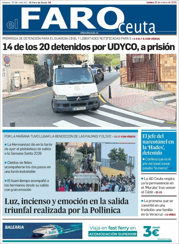 Portada de El Faro de Ceuta (Espa&ntilde;a)