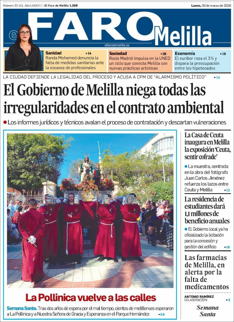 Portada de El Faro de Melilla (Espa&ntilde;a)