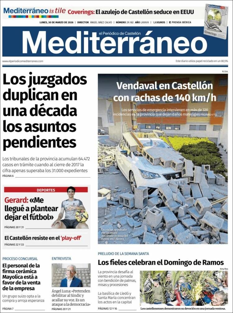 Portada de El Periódico Mediterraneo (Espa&ntilde;a)