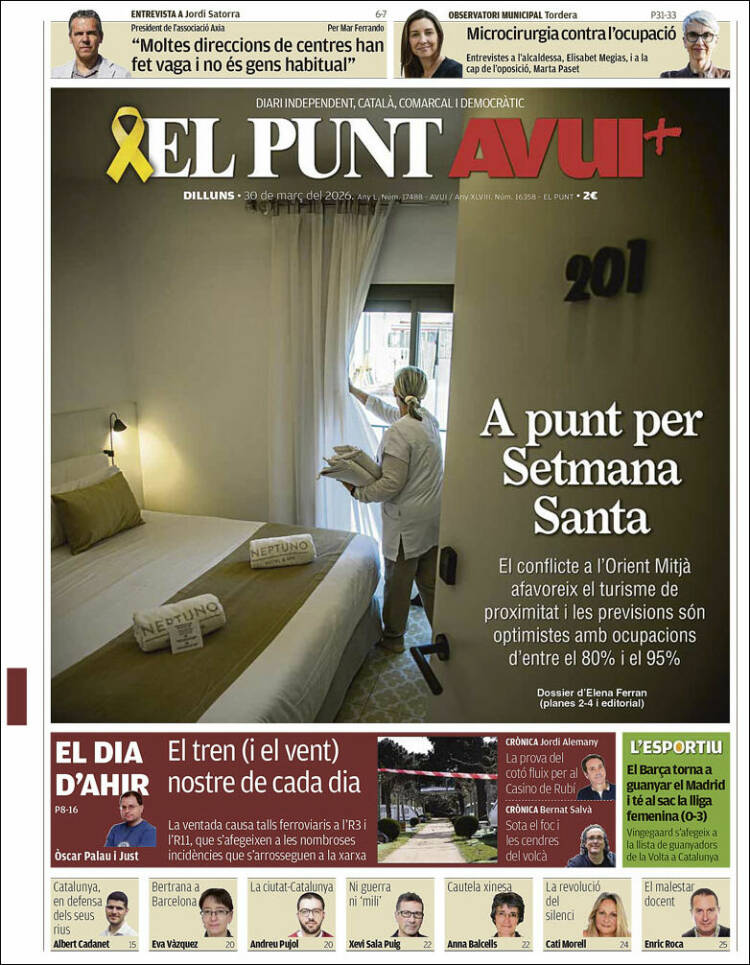 Portada de El Punt Avui (Espa&ntilde;a)