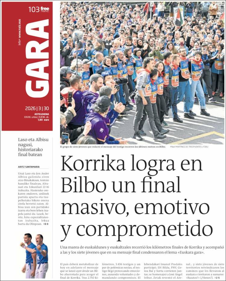 Portada de Gara (Espa&ntilde;a)