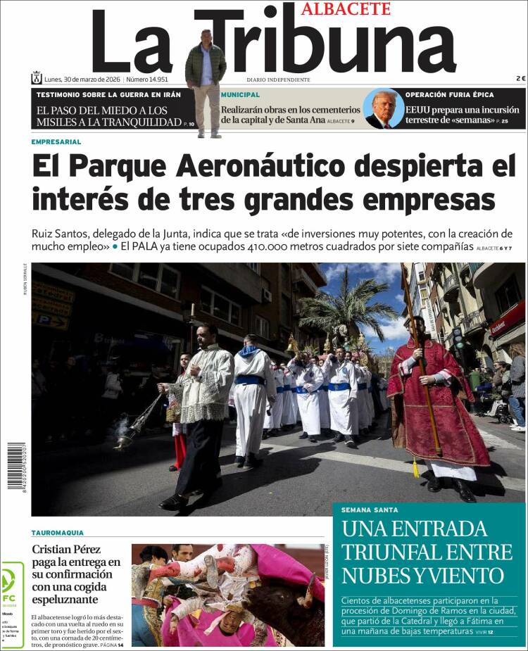 Portada de La Tribuna de Albacete (Espa&ntilde;a)